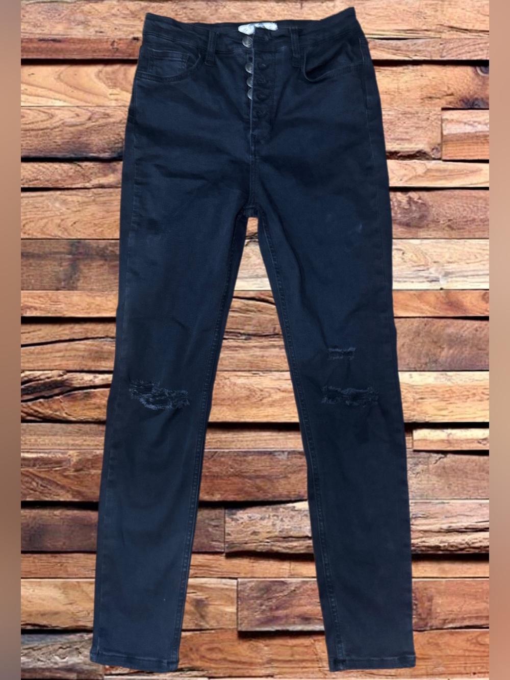*NWOT*Free people/We the free, distressed, black, skinny jeans